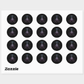 Sticker Rond Pastel Goth Moon Insect Gothique Wicca Crescent Be (Feuille)