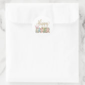 Sticker Rond Pastel Happy Pâques (Sac)