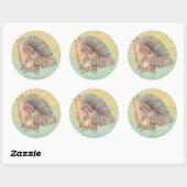 Sticker Rond Pastel Large Conch Shell (Feuille)