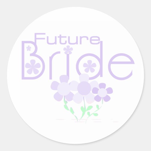 Sticker Rond Pastel Lilac Fleurs futures mariées (Devant)