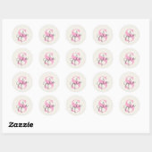 Sticker rond Pastel Monogram élégant (Feuille)