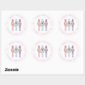 Sticker Rond Pastel Nutcracker Soldats de ballet Joyeux Noël (Feuille)