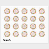 Sticker Rond Pastel OEufs de Pâques rose (Feuille)