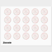 Sticker Rond Pastel Peach Dreamy Abstrait Art Mariage (Feuille)