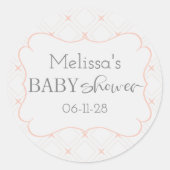 Sticker Rond Pastel Peach et crème géométrique (Devant)