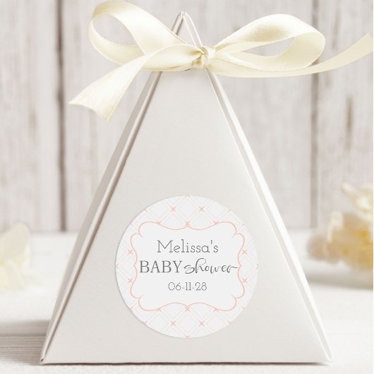 Sticker Rond Pastel Peach et crème géométrique