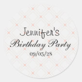 Sticker Rond Pastel Peach et crème géométrique (Devant)