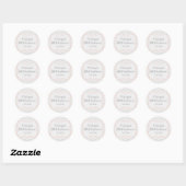Sticker Rond Pastel Peach et Grey Zig Zag (Feuille)