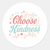 Sticker Rond Pastel Pink and Teal Inspirational Message (Devant)