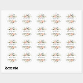 Sticker Rond Pastel Pink Blush Rose Floral Mariage botanique (Feuille)