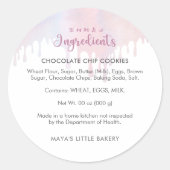 Sticker Rond Pastel Pink Dripping Bakery Ingredient (Devant)