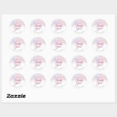 Sticker Rond Pastel Pink Dripping Bakery Thank You (Feuille)