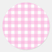Sticker Rond Pastel Pink En vichy Motif (Devant)