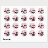 Sticker Rond Pastel Pink mignon Araignées Halloween (Feuille)