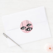 Sticker Rond Pastel Pink mignon Araignées Halloween (Enveloppe)