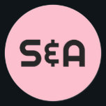 Sticker Rond Pastel Pink Retro Mariage monogramme<br><div class="desc">Profitez de cette élégance rétro moderne avec ce design amusant aux couleurs vives,  avec des polices classiques et une belle palette de couleurs.</div>