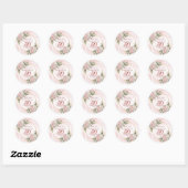 Sticker Rond Pastel Pink Rose Gold Greenery 50th Birthday   (Feuille)