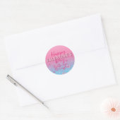 Sticker Rond Pastel Pink Scribble Hearts Heureuse Sainte-Valent (Enveloppe)