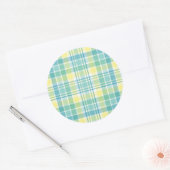 Sticker Rond Pastel Plaid (Enveloppe)
