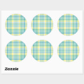 Sticker Rond Pastel Plaid (Feuille)