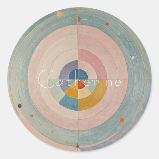 Sticker Rond Pastel Prism : Arc-en-ciel Couleur Roues (Devant)