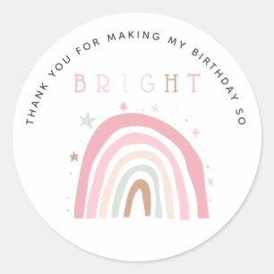 Sticker Rond Pastel Rainbow Anniversaire de enfant So Bright Fa