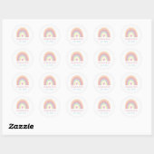 Sticker Rond Pastel Rainbow Anniversaire Merci Favoriser (Feuille)