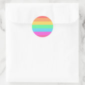 Sticker Rond Pastel Rainbow Color Strips Design (Sac)