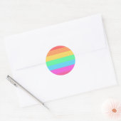 Sticker Rond Pastel Rainbow Color Strips Design (Enveloppe)