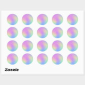 Sticker Rond Pastel Rainbow Colors Abstrait Blur Gradient Ombre (Feuille)