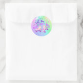 Sticker Rond Pastel Rainbow | Patinage à rouleaux Anniversaire (Sac)