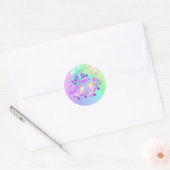 Sticker Rond Pastel Rainbow | Patinage à rouleaux Anniversaire (Enveloppe)