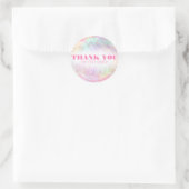 Sticker Rond Pastel Rainbow Rose Gold Merci Vendeur (Sac)