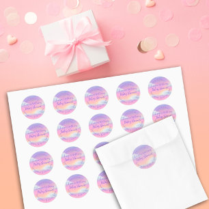 Sticker Rond Pastel Rainbow Sky Baby shower