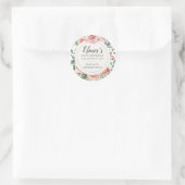 Sticker Rond Pastel Red Rose Floral 80e anniversaire Merci (Sac)