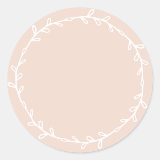 Sticker Rond Pastel Rose Écriture Maison Rustique (Devant)