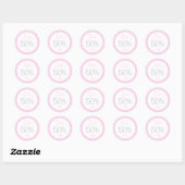 Sticker Rond Pastel rose feminine magasin promotion vente autoc (Feuille)