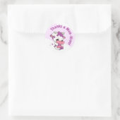 Sticker Rond Pastel Rose Violet Vache Blanc Cloud Merci (Sac)