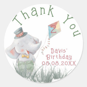 Sticker Rond Pastel Safari Animaux Personnalisés Anniversaire