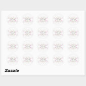 Sticker Rond Pastel Shade Blush rose Mariage floral (Feuille)