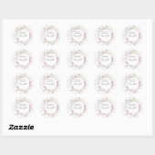 Sticker Rond Pastel Shade Blush rose Mariage floral (Feuille)
