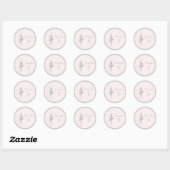 Sticker Rond Pastel Silver fête d'anniversaire Nom propre (Feuille)