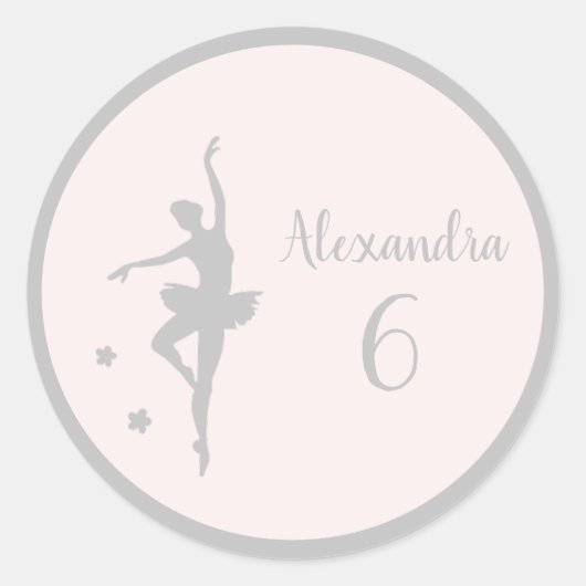 Sticker Rond Pastel Silver fête d'anniversaire Nom propre (Devant)