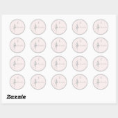 Sticker Rond Pastel Silver fête d'anniversaire Nom propre (Feuille)