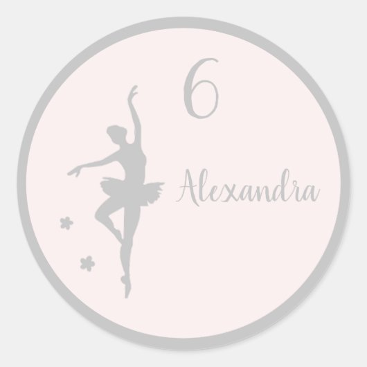 Sticker Rond Pastel Silver fête d'anniversaire Nom propre (Devant)