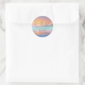 Sticker Rond Pastel Sunset Destination Beach Enregistrer la dat (Sac)