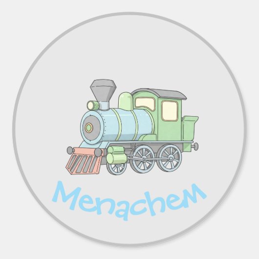 Sticker Rond Pastel Train upsherin (Devant)