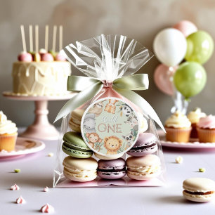 Sticker Rond Pastel Tropical Wild One Jungle Safari Animaux