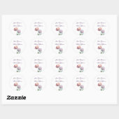 Sticker Rond Pastel Tulip Mariage Suite Typographie élégante (Feuille)