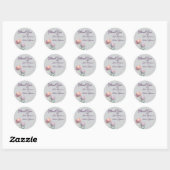 Sticker Rond Pastel Tulip Mariage Suite Typographie élégante (Feuille)